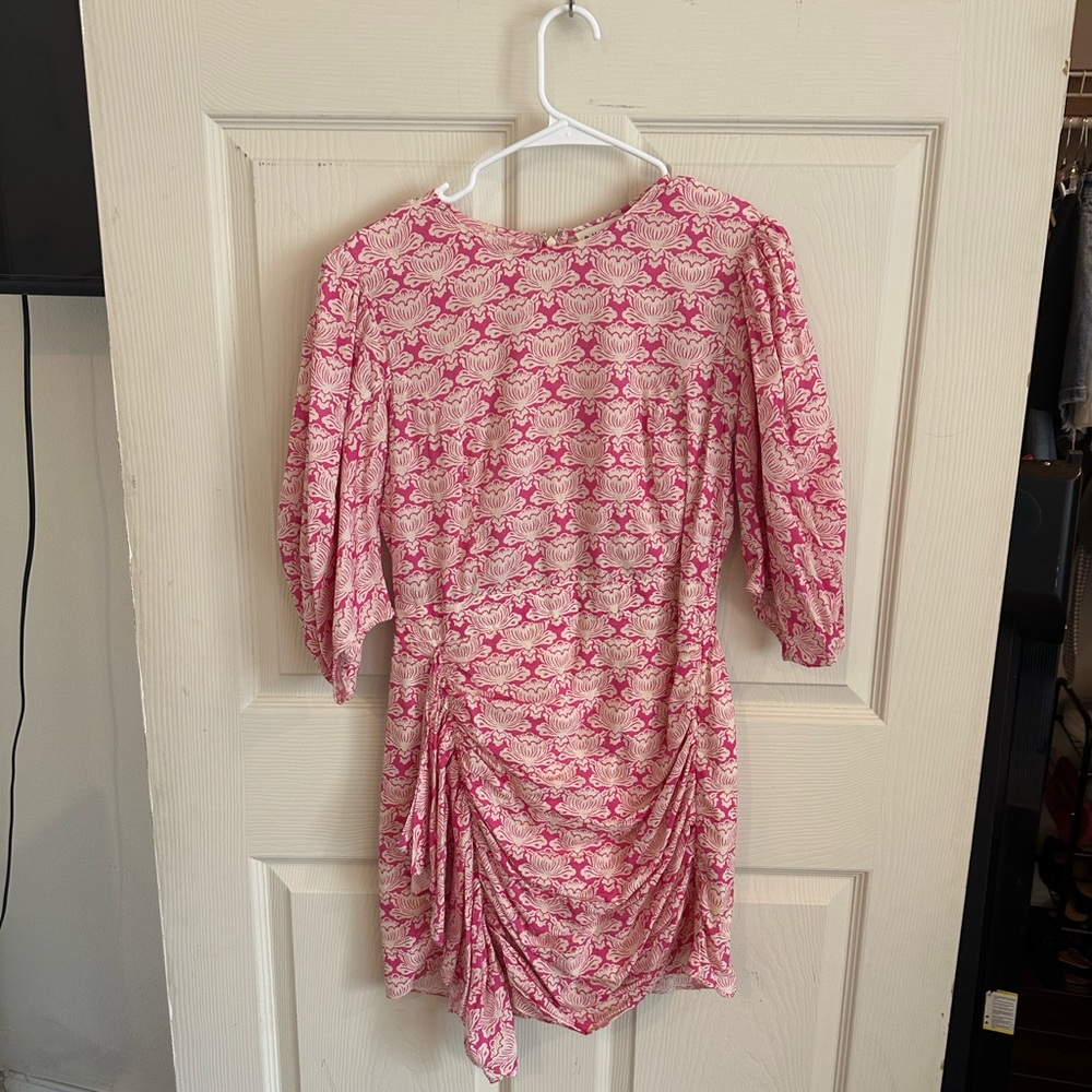 Pink and White Patterned Dress